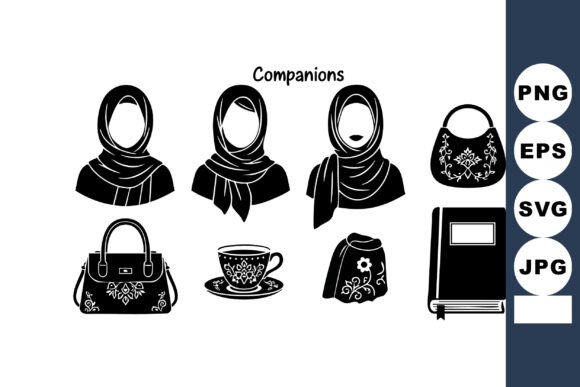 Black Silhouette Vector of Hijab Women Review