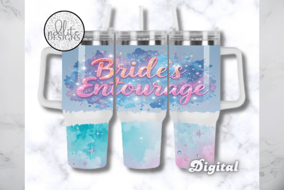 Blue Pink Bridesmaid Tumbler Wrap Design Review