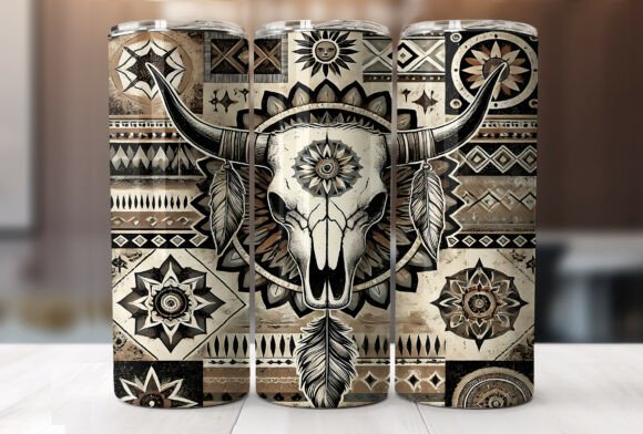 Boho Cow Skulls Western Tumbler Wrap Review