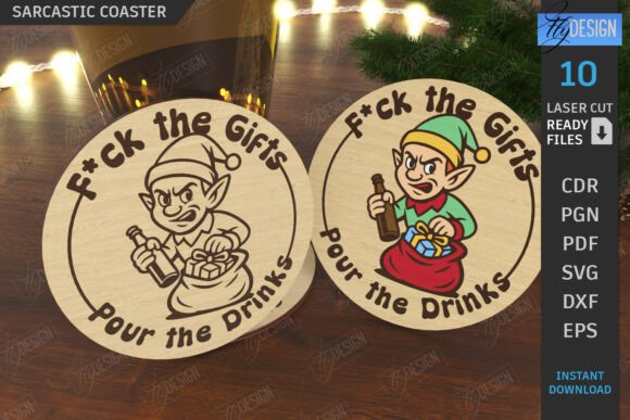 Christmas Sarcastic Coaster Laser Cut Review