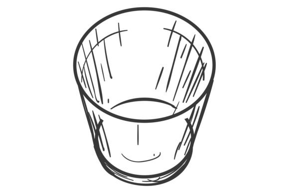 Drink Glass Doodle for Embroidery Projects