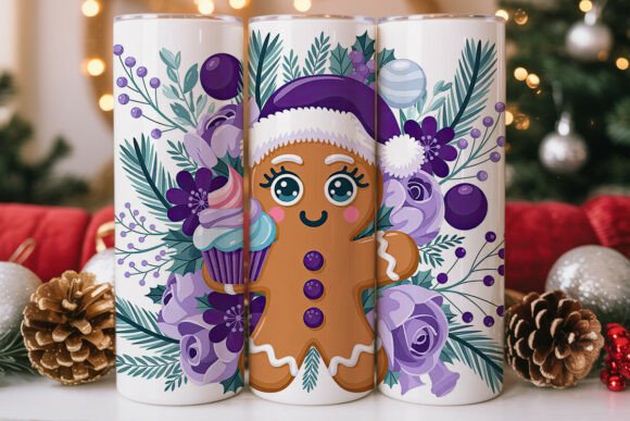 Gingerbread Purple Holiday Floral PNG Review