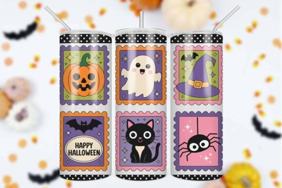 Halloween Tumbler Wrap PNG for Embroidery Projects