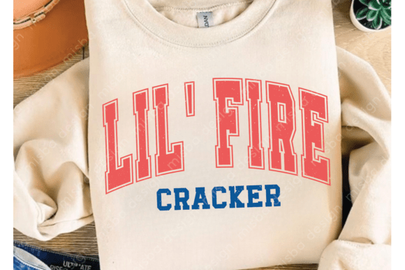 Lil Fire Cracker Varsity Svg for Embroidery Projects