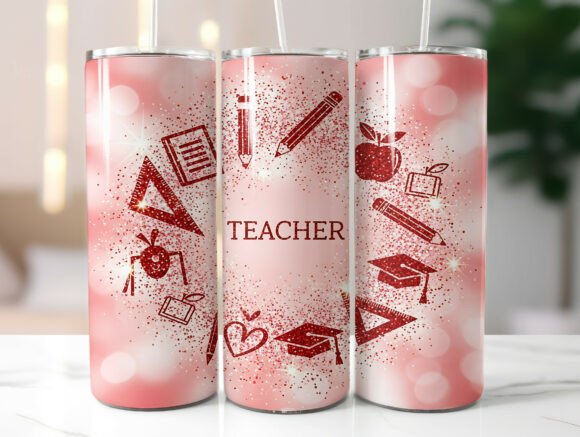 Minimal Glitter Teacher Tumbler Wrap Review