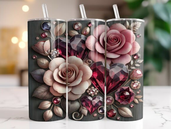 Sparkle Rose Heart Tumbler Wrap Review