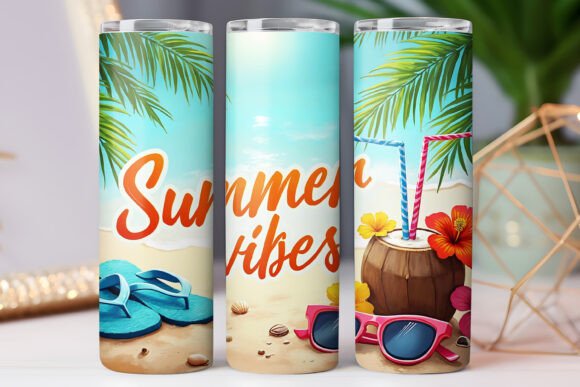 Summer Vibe Beach Tumbler Wrap Design Review