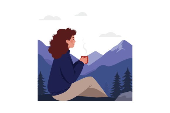 Woman Enjoying a Hot Drink While Sitting